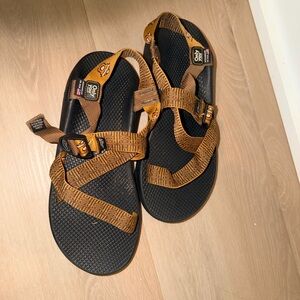 Chaco Sandals with Black Soles and Brown Straps